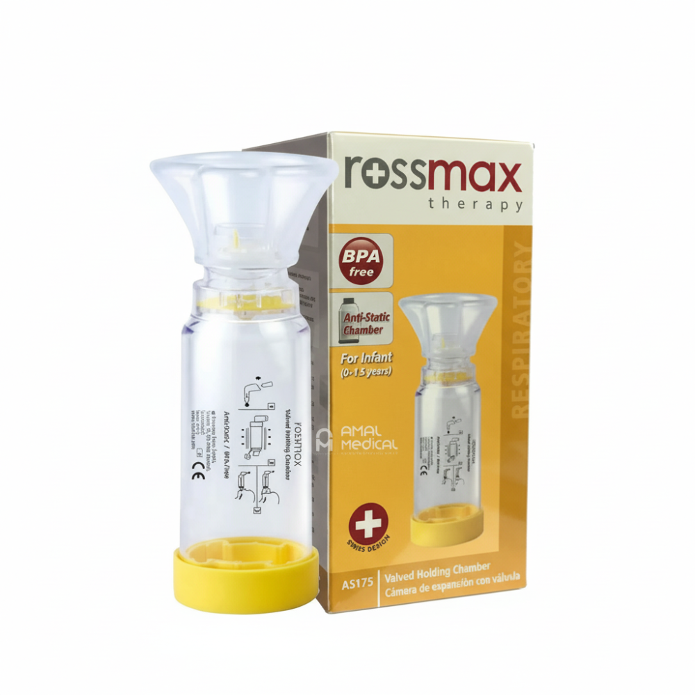 Chambre d’inhalation enfants – 0 mois à 18 mois - Rossmax avec masque en silicone et valve haute efficacité