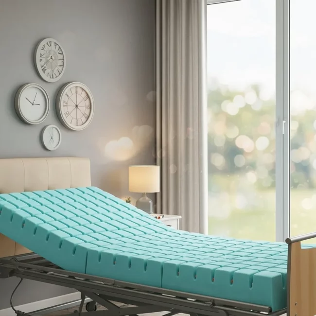 Matelas Anti Escarres 3 parties en mousse à plots pour lit électrique – Confort et prévention des escarres