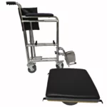 Chaise WC mobile pliante avec roues et freins de sécurité