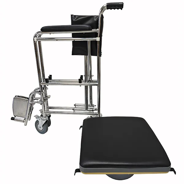 Chaise WC mobile pliante avec roues et freins de sécurité