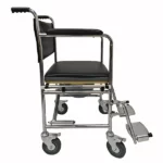 Chaise WC mobile pliante avec roues et freins de sécurité