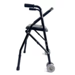Déambulateur pliable avec siège et roues avant pour aide à la marche