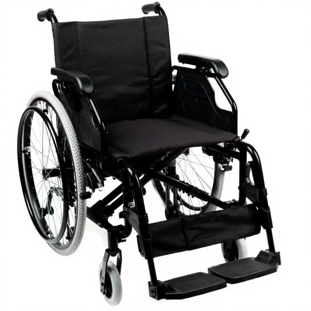 Fauteuil roulant manuel pliant ultra-léger en aluminium avec sac de rangement