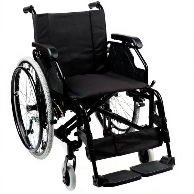 Fauteuil roulant manuel pliant ultra-léger en aluminium avec sac de rangement