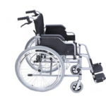 Fauteuil roulant senior léger en aluminium avec pneus pleins, pliable et confortable
