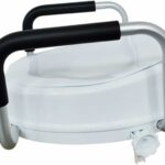 Rehausseur de toilette adulte 10 cm avec accoudoirs, siège WC clipsable universel pour cuvette ronde ou allongée, destiné aux seniors, personnes à mobilité réduite et usage post-opératoire.