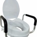 Rehausseur de toilette adulte 10 cm avec accoudoirs, siège WC clipsable universel pour cuvette ronde ou allongée, destiné aux seniors, personnes à mobilité réduite et usage post-opératoire.
