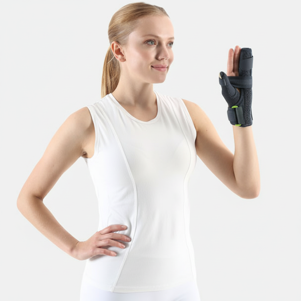 Attelle de fracture pour poignet et doigts avec sangles Velcro et attelles en aluminium