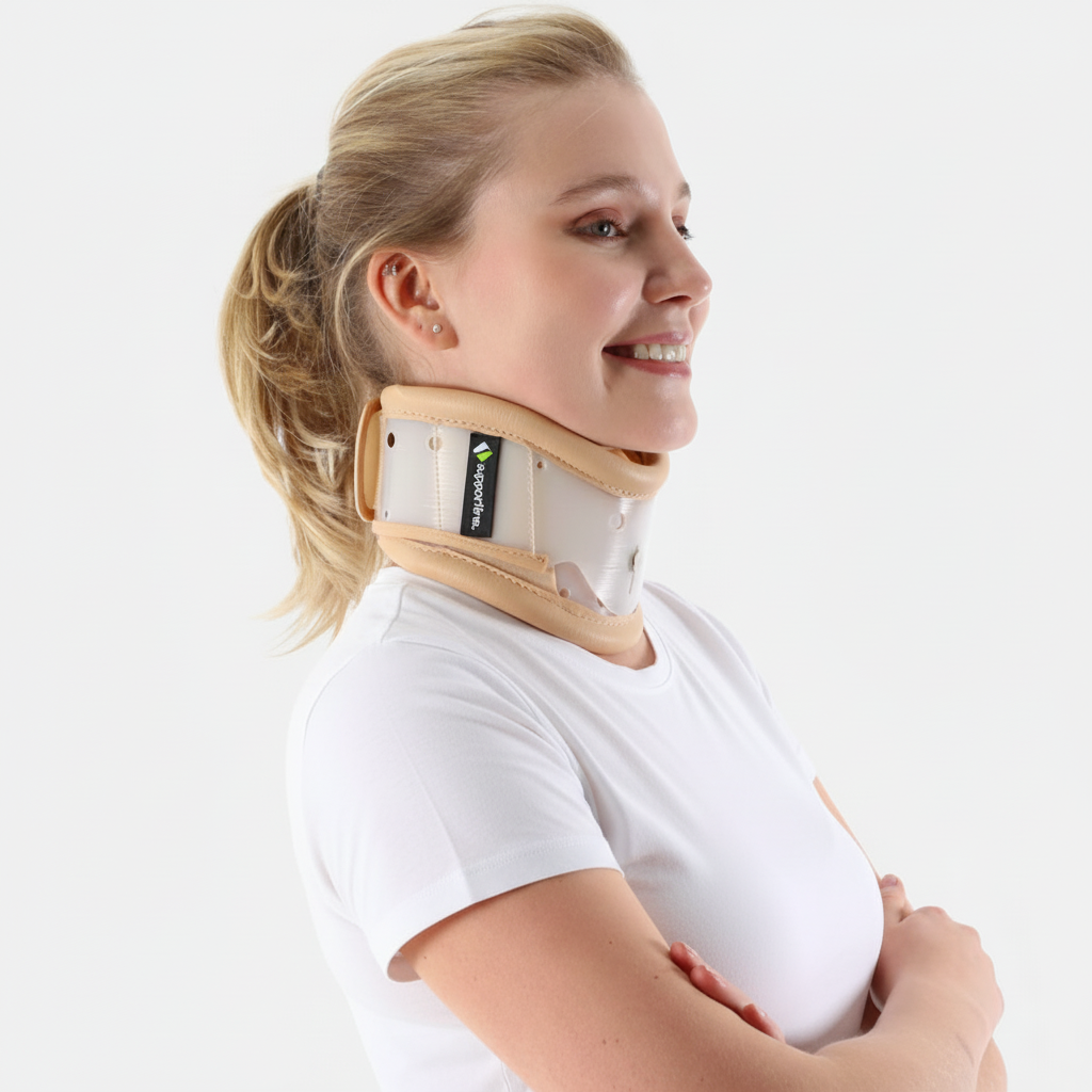 Collier cervical C3 sans mentonnière réglable en plastique pour soutien de la nuque