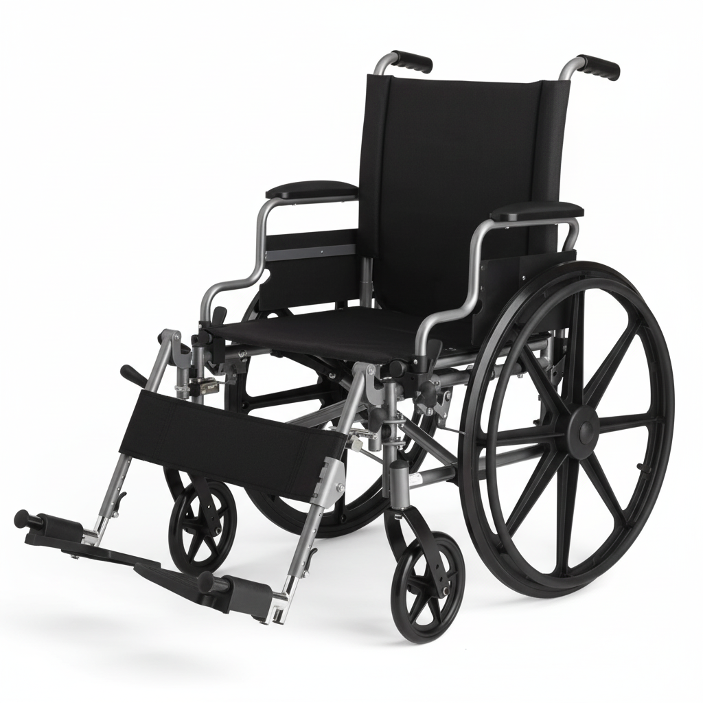 Fauteuil roulant aluminium confort avec accoudoirs rabattables