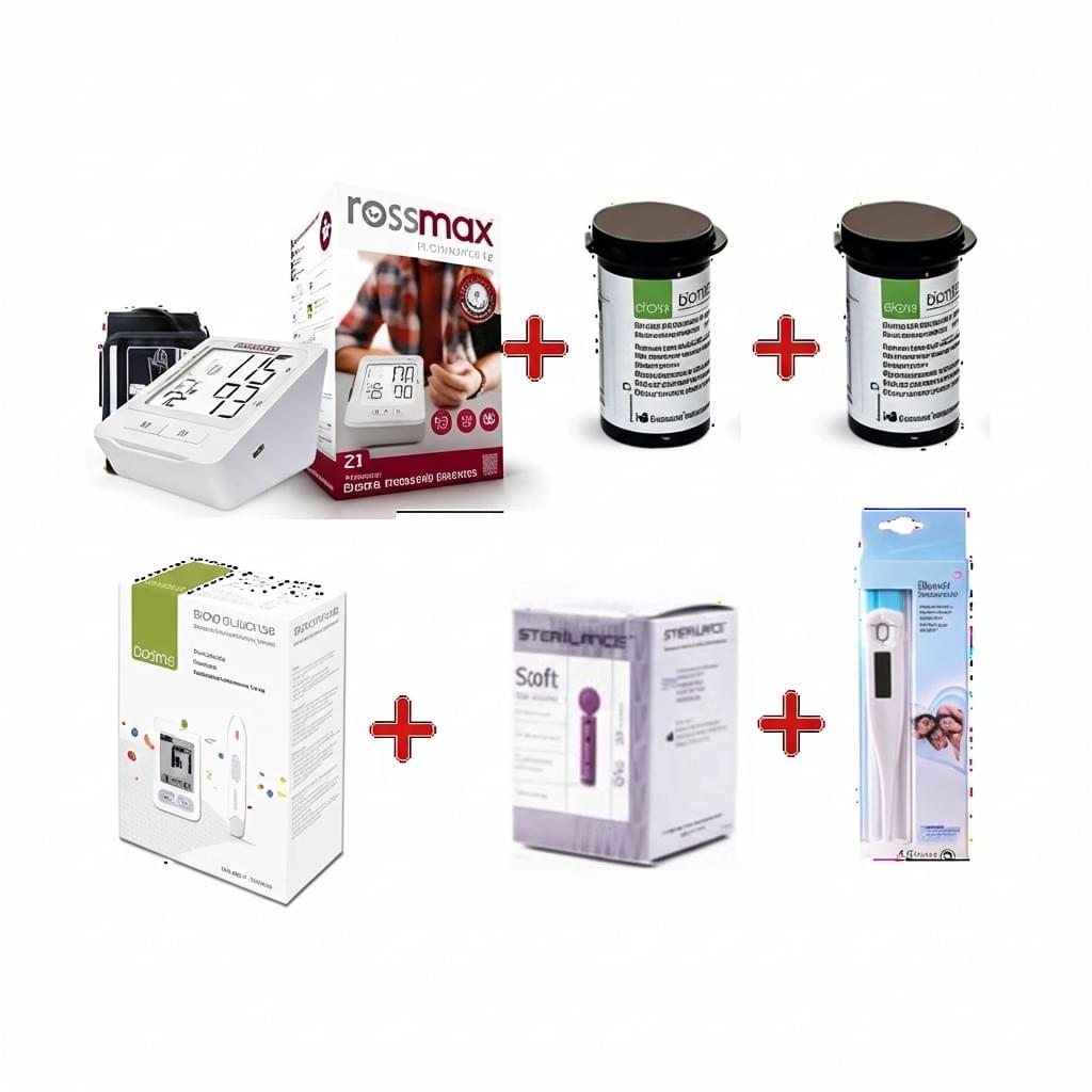 Pack Rossmax et Bionime avec tensiomètre Z1, lecteur de glycémie, 50 bandelettes, lancettes et thermomètre gratuit