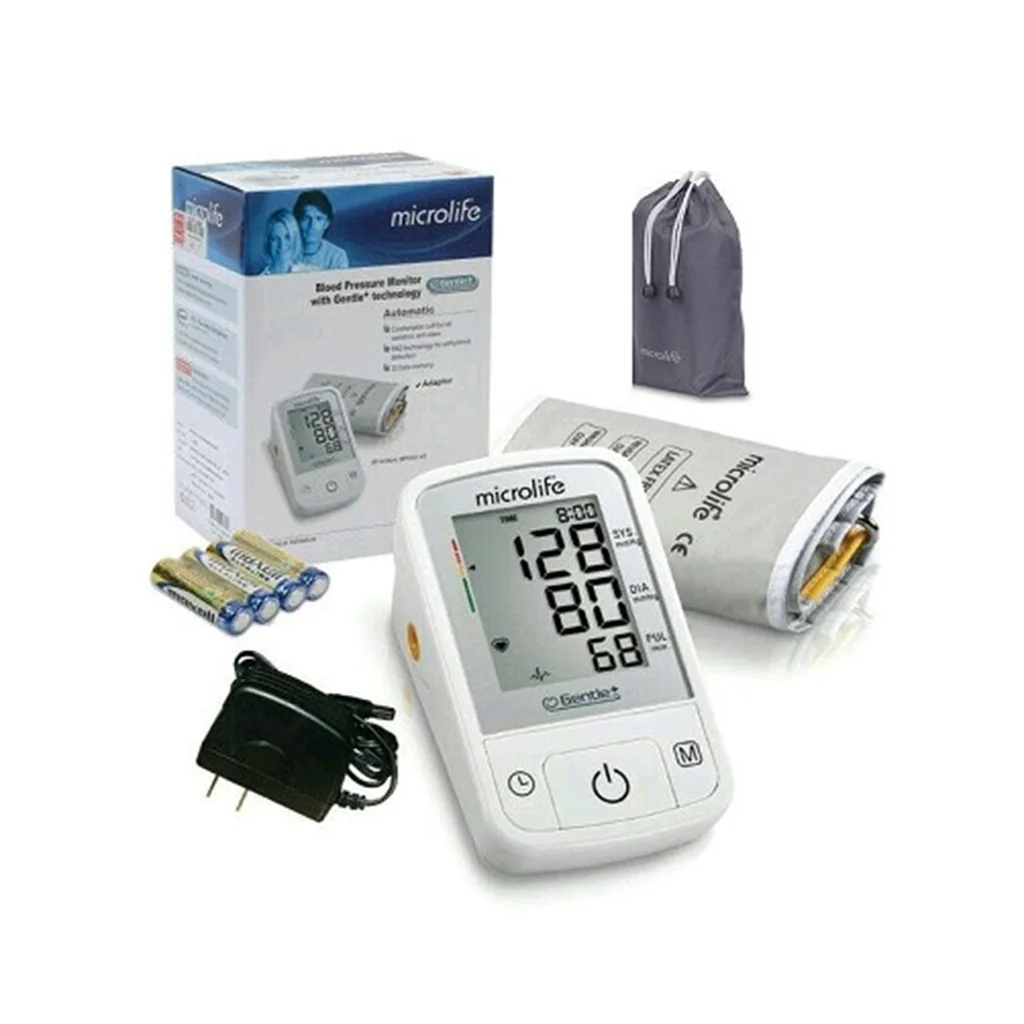 Tensiomètre électronique Microlife A2 Basic – Mesure précise de la tension au bras, affichage clair, bouton Start/Stop facile, brassard confortable et validé cliniquement.